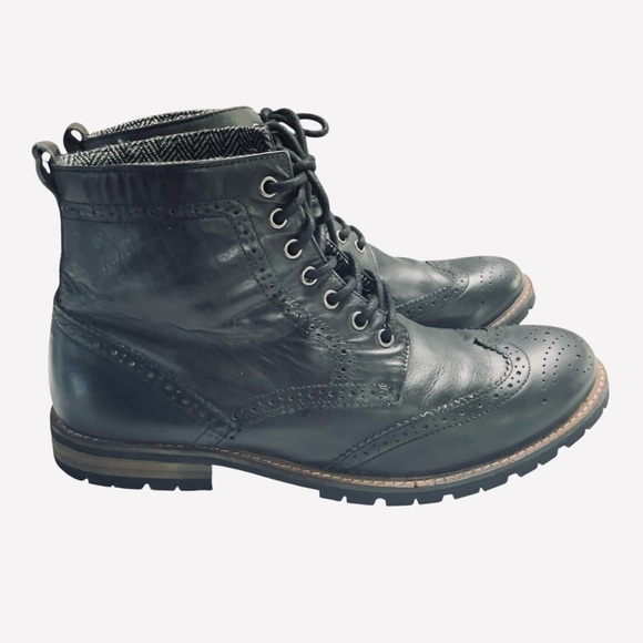Jeffrey Tyler Black Leather Wingtip
Brogue Boots Men\'s 10.5 Dress Combat
Style main image 5